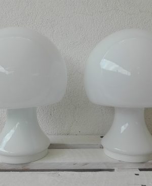 LAMPARA MESA SETA TULIP VINTAGE OPALINA AÑOS 70 (2 UNIDADES)