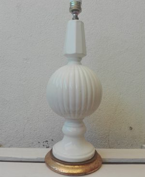 LAMPARA VINTAGE MANISES HISPANIA PORCELANA CERÁMICA MADERA