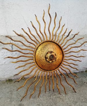 LAMPARA SOL VINTAGE APLIQUE PLAFON TECHO PARED RAYOS DORADO